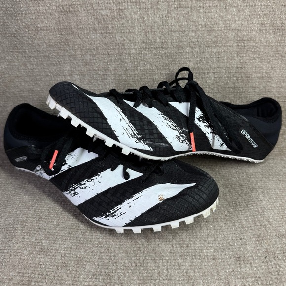 adidas Other - Adidas Sprintstar Mens 11 Black White Track Field Cleats Spikes EG1199